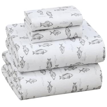 Imagem de RUVANTI Lençóis de flanela 100% algodão completo 4 peças Fisherman's Tale