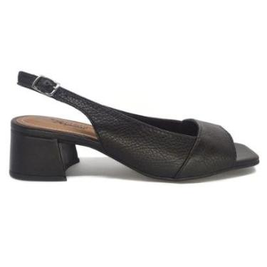 Imagem de Sandália Bottero Salto Grosso Baixo Couro com Fivela 356716-Feminino