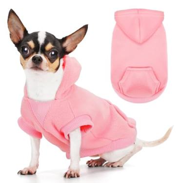 Imagem de Paiaite Suéter com capuz para cães pequenos sem mangas com bolsos e chapéu: Casaco de inverno para cachorrinho chihuahua, cães pequeno-médios (menino e menina) - moletom para todos os climas com furo