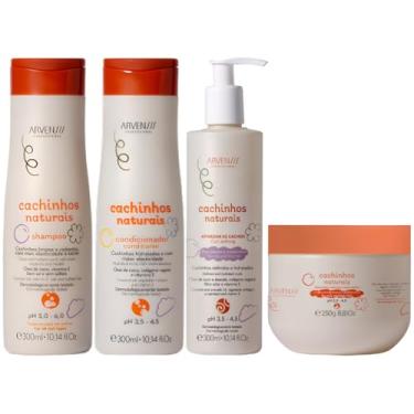 Imagem de Kit Arvensis Cachinhos Naturais Linha Infantil 4 Produtos C/Ativador Completo Crespo Vegano