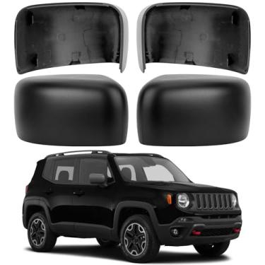 Imagem de LOIYLLEN Substituição da capa do espelho lateral do motorista e do passageiro para Jeep Renegade 2015 2016 2017 2018 2019 - Capas de espelho do lado esquerdo e direito, acessórios da tampa do espelho