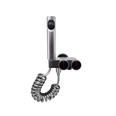 Imagem de Torneira de bidê de latão conjunto de pulverizador de bidê portátil de dupla função para guindaste de vaso sanitário pulverizador portátil banheiro higiene chuveiro (cor: torneira de bidê cinza