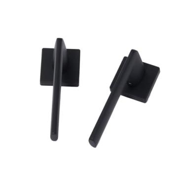 Imagem de Maçaneta de porta silenciosa de liga de alumínio com mola para quarto de banheiro conjunto preto cozinha maçaneta de madeira (05 612 Yahei)