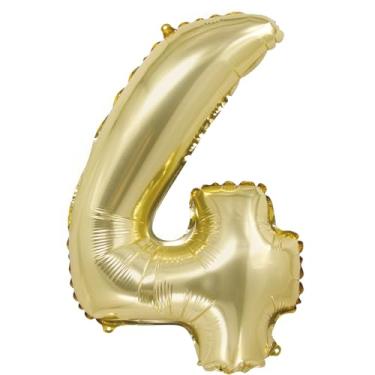 Imagem de BALAO METALIZADO C/CANUDO 16" OURO BRANCO NUMERO 4