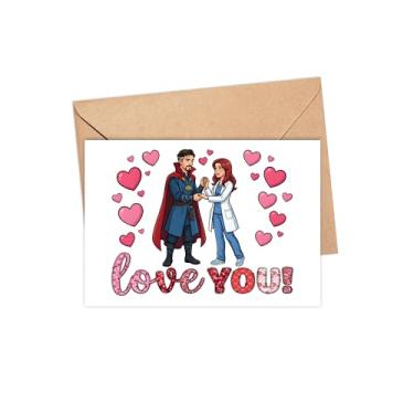 Imagem de ZhangDuy Cartão de amor Mystic Sorcerer & Modern Doctor - Cartão romântico dos namorados - Presente com tema de coração fofo para namorada, namorado, esposa, marido - lembrança de aniversário