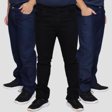 Imagem de Kit 3 Calça Masculina Slim Jeans Plus Size 48 ao 56 - GIP ECOMMERCE, J