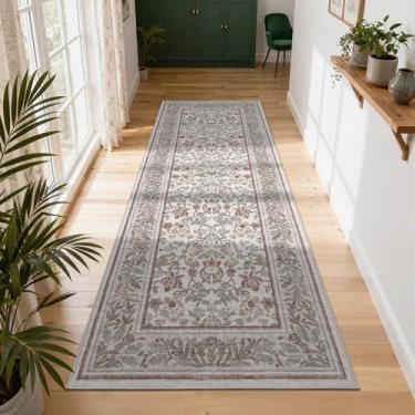 Imagem de GarveeHome Tapetes de corredor de Natal 5 x 15 cm tapete antiderrapante lavável para corredores, tapetes boho vintage com suporte de borracha tapete de férias interno de baixa pilha para entrada