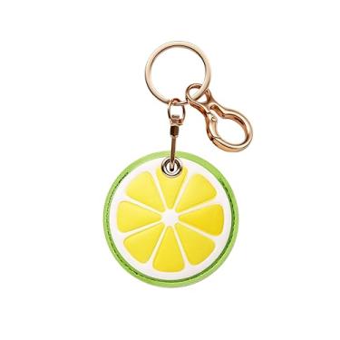 Imagem de Porta-chaves de couro compatível com Apple AirTag, capa protetora fofa com suporte de etiqueta de ar, acessórios com chaveiro, chaveiro, bolsa, capa de rastreador GPS