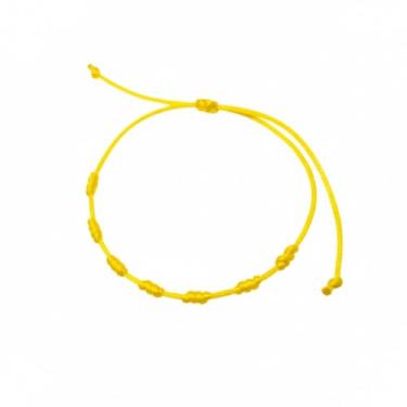 Imagem de Pulseira Amarelo De Sete 7 Nós Kabbalah Para Afastar O Mal, Tira Olho Gordo - Oferta