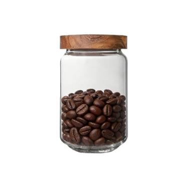 Imagem de Recipiente de vidro para doces – Armazenamento hermético de cozinha com tampa para temperos, grãos de café, chá, açúcar e ervas