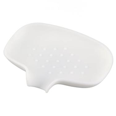 Imagem de Mingzhe Bandeja de Drenagem de Prato Silicone Banheiro Drenável Saver Pia Chuveiro Escorredor Suporte Armazenamento para Casa (Branco leitoso)