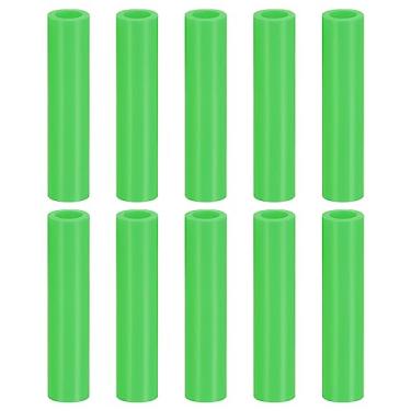 Imagem de 10 pontas de canudo de silicone, capas de palha de metal, pontas de canudos reutilizáveis macias adequadas para canudos de aço inoxidável de 6 mm/0,24" OD, verde