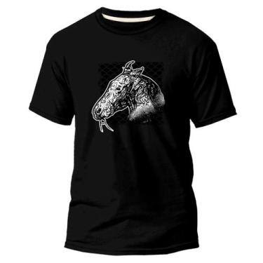 Imagem de Camiseta Algodão Premium Estampa Digital Cavalo Rustico Dtf - Pavesi, 