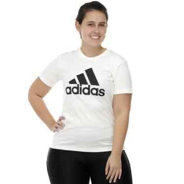Imagem de Camiseta Adidas Loungewear Essentials Logo Branca e Preta - Feminina ,