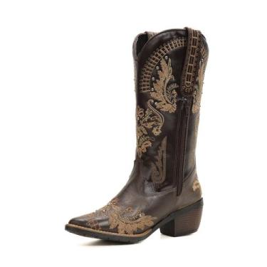 Imagem de Bota Feminina Texana Country Café Couro DIfranca - 6216, 34