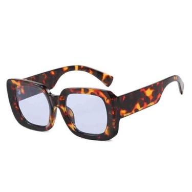 Imagem de Óculos de Sol Unissex com Estampa de Leopardo e Hastes Largas, Proteção UV400, Ideais para Esportes ao Ar Livre, Corrida e Ciclismo, Cor Azul Leopardo