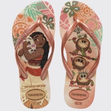 Imagem de Chinelo Infantil Meninas de Dedo Casual Havaianas Slim Princess 4123328-Feminino