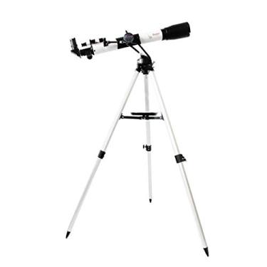 Imagem de pcagfaajmh Telescópio prático refrator com tripé; telescópio portátil localizador para crianças; iniciantes em astronomia até 350 vezes distância focal 700 mm estrela limite 11,4