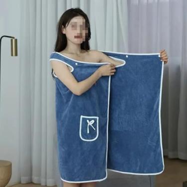 Imagem de Kit de Roupão e Toalha de Banho Feminino – Opções 1/2/4 Peças, Tecido Macio para Adultos, Ideal para Chuveiro e Casa (COR Aleatório 2uni)