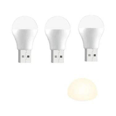 Imagem de Mini Lâmpada LED USB Noturna 3PCS Luz Redonda Proteção Ocular Luz De L