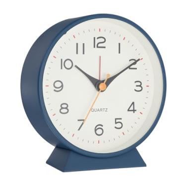 Imagem de PATIKIL Despertador analógico, despertador com luz de fundo, moderno, silencioso, movimento de quartzo sem tique-taque, operado por bateria para quarto, escritório, sala de estar, mesa, prateleira