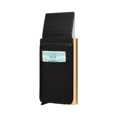 Imagem de Carteira Slim De Alumínio Para 12 Cartões, Compartimento Traseiro Elás