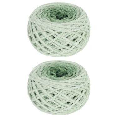 Imagem de Katech Fio ombré fofo para crochê - 2 peças de fio de chenille de veludo super volumoso de 285 g para tricô, fios de bolo gradiente macio e felpudo para cobertor de bebê, cachecol, travesseiro, boneca