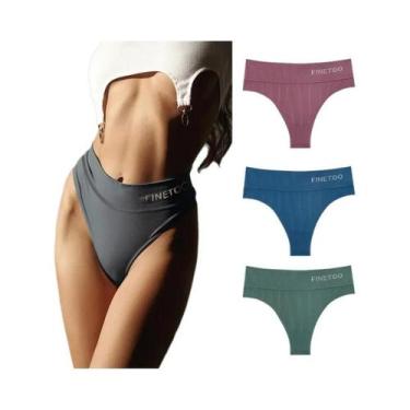 Imagem de Calcinhas Sem Costura De Cintura Alta Para Mulheres M-2XL, Confortávei