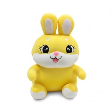 Imagem de Pelúcia Coelho Infantil 30cm Antialérgica Lavável com Zíper (AMARELO)