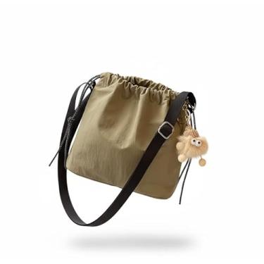 Imagem de Bolsa tiracolo para telefone feminina moderna plissada bolsa de ombro bolsa de ombro leve bolsa de tecido, Verde, Bolsas de mão