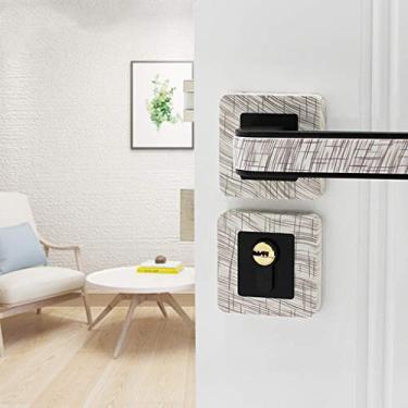 Imagem de Fechaduras de porta de grão de madeira de liga de zinco nórdico fechadura silenciosa maçaneta de porta cilíndrica fechaduras de segurança ferragens para móveis (cor: D) (D)