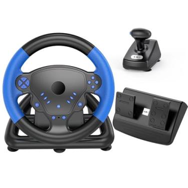 Imagem de Tangxi Volante de Corrida de 135 Graus, Volante Com Feedback de Força de Motor Duplo Com Pedais e Câmbio, para PC, Console de Jogos, Smart TV