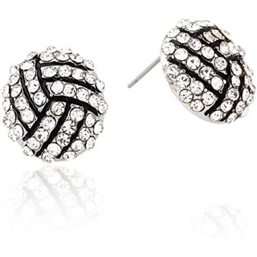 Imagem de Brincos de Jogo Meninas Basquete para Jogadoras Sêniors Basket Ideias Post Cristal Swarovski Vôlei Casual Moda Unisex Bijuterias Liga Todo Ano