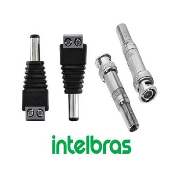 Imagem de Kits 20 Conector Bnc Com Mola + 10 P4 Com Borne Intelbras