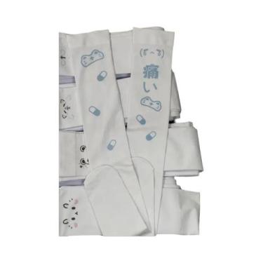 Imagem de Meias Longas Brancas Kawaii Harajuku Com Estampa De Desenho Animado, M