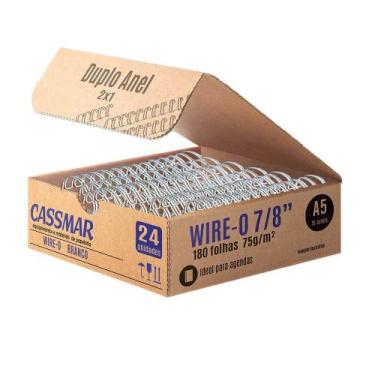 Imagem de Wire-o para Encadernação 2x1 A5 Branco 7/8 para 180fls 24un - CASSMAR