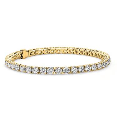 Imagem de Cate & Chloe Pulseira de tênis Olivia 18 quilates, pulseira feminina banhada a ouro 18 k com cristais de zircônia cúbica, pulseira de pedra brilhante de 19 cm para mulheres, pulseiras de zircônia