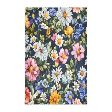 Imagem de xigua Conjunto de 1 panos de prato de cozinha de flores silvestres em aquarela, macios e altamente absorventes de secagem rápida para limpeza de pratos e limpeza à mão, 71 x 45 cm