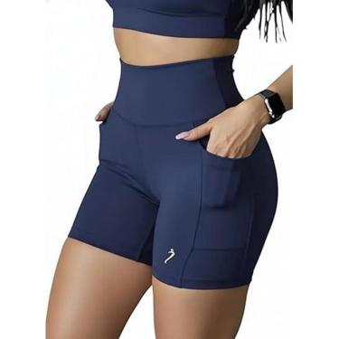 Imagem de Short Com Bolso Feminino Compressão Para Corrida Academia Drisheer-Feminino