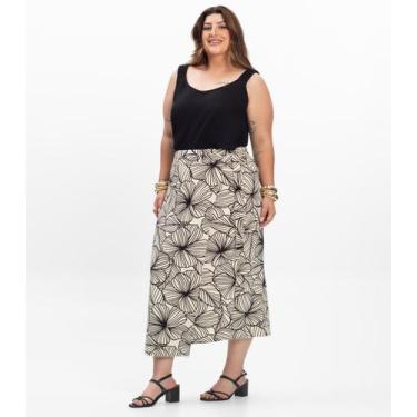 Imagem de Saia Super Midi Feminina Plus Size Secret Glam Bege, Plus G3, Bege