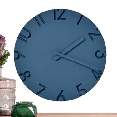 Imagem de Relógio de parede - Relógio de textura de cimento sem tique-taque de 30 cm, decoração de parede de sala de estar - para sala de estar, cozinha, escritório, quarto, sala de aula, fazenda