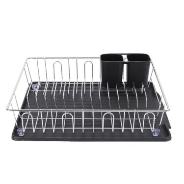 Imagem de GLOGLOW Rack de Secagem de Prato Multifuncional, Escorredor de Fio de Ferro Compacto para Armazenamento Eficiente e Design Elegante Nan (Prata)