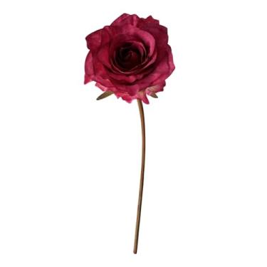 Imagem de Rosas falsas internas, plantas falsas realistas, flores de seda, à prova de intempéries, decoração externa de casamento, plantas falsas para casa de fazenda, primavera, mesas de hotel