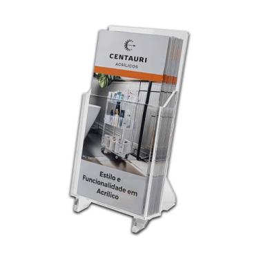 Imagem de Display Expositor de Acrílico Porta Folders 10x20 cm Transparente - CE