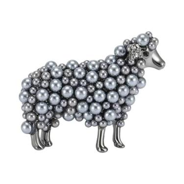 Imagem de Broches De Animais Em Pérola E Strass Unissex Para Mulheres, Acessório