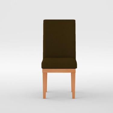 Imagem de Cadeira Para Mesa De Jantar Estofada Reforçada marrom