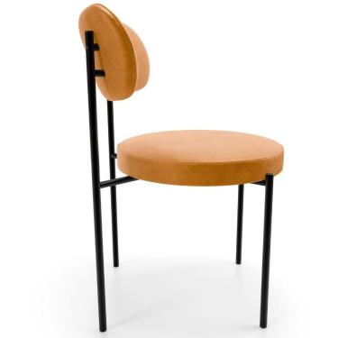 Imagem de Kit 06 Cadeiras Estofadas Para Sala De Jantar Louise L02 Couríssimo Whisky - Lyam Decor