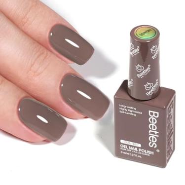 Imagem de Esmalte Beetles Brown Gel – Latte Rotine HEMA-Free Gel Polish Coffee Light Brown Long Lasting Soak Off UV LED Nail Art Home Neutral Taupe Nail Color, 8 ml