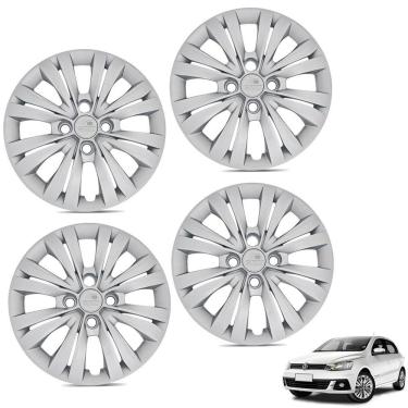 Imagem de Jogo De Calota Gol Voyage G7 2017 2018 Aro 14 Cubo Alto Prata