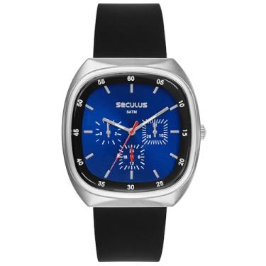 Imagem de Relógio Seculus Masculino Oval Esportivo Pulseira Silicone Mostrador Azul 44301G0SVNU1 Original